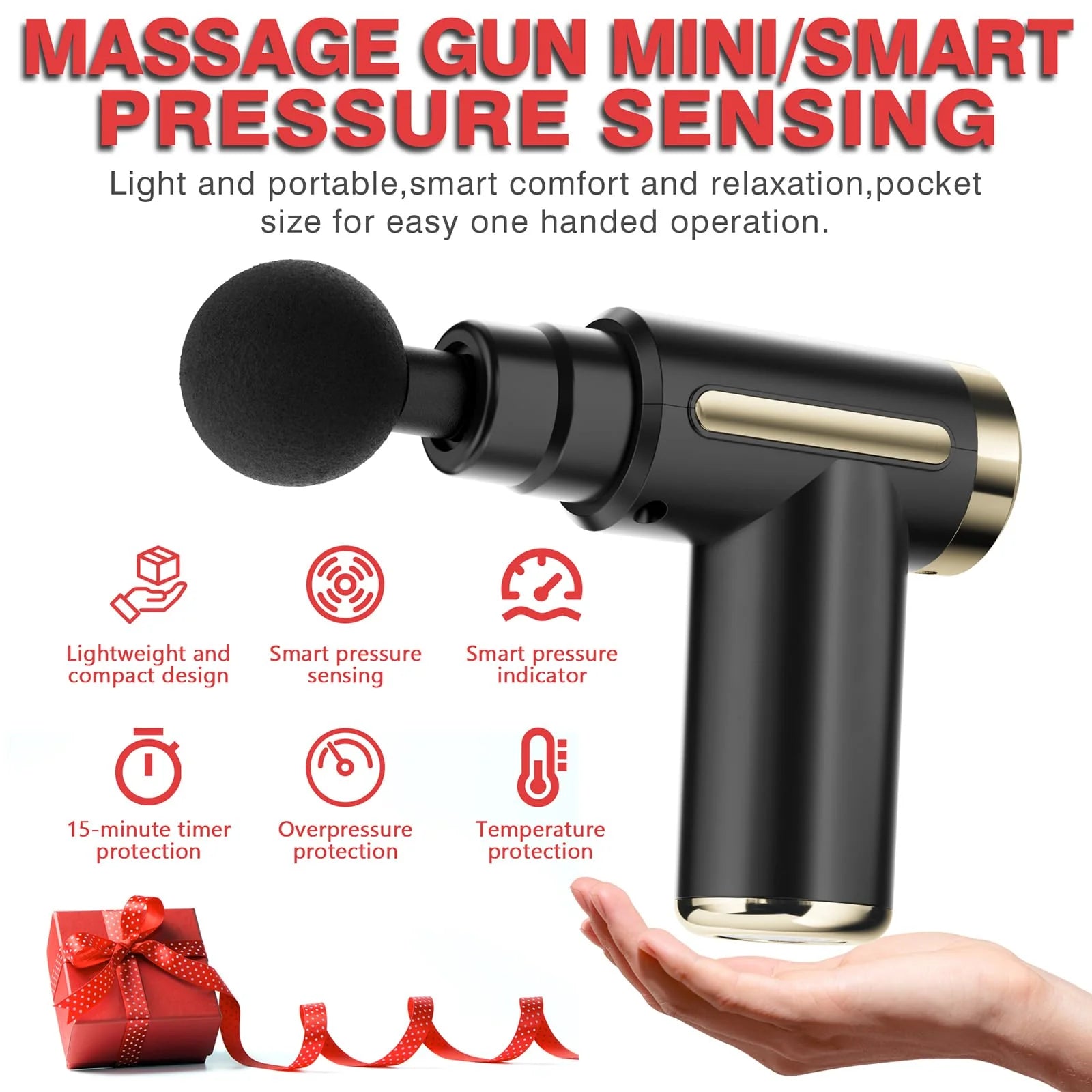 4-in-1 Gun Massager | 6 Speed C-Type Massager For Deep Tissue Massage